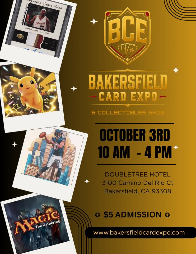 Flyer for Bakersfield Card Expo on October 3, 2026